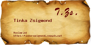 Tinka Zsigmond névjegykártya
